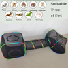 3 Pcs Outdoor Rainbow Cat Enclosures Pet Playground Kitty Small Animals Rabbit Guinea Pig Playpen Square Olive Tent with Tunnel