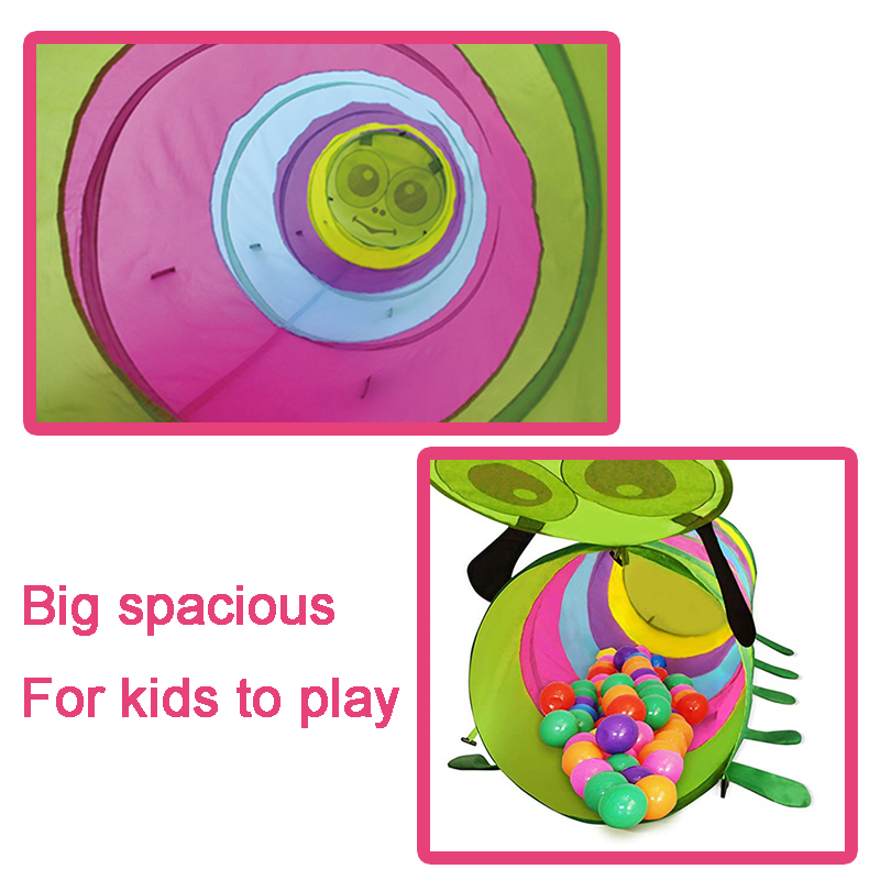 Multicolor Worm Pop Up Foldable Crawl Through Play Tunnel Toy Crawling Tunnel Play Tent