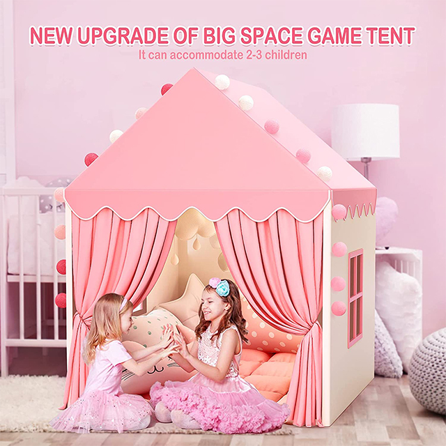 Pink Large Playhouse Play Tents for Girls, Kids Princess Castle Tent ,Gift Toys for Girl Toddler Children
