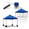 Blue Outdoor 10' x 10' Pop Up Heavy Duty Waterproof Gazebo Tents,Canopy with Metal Frame and Roller Bag