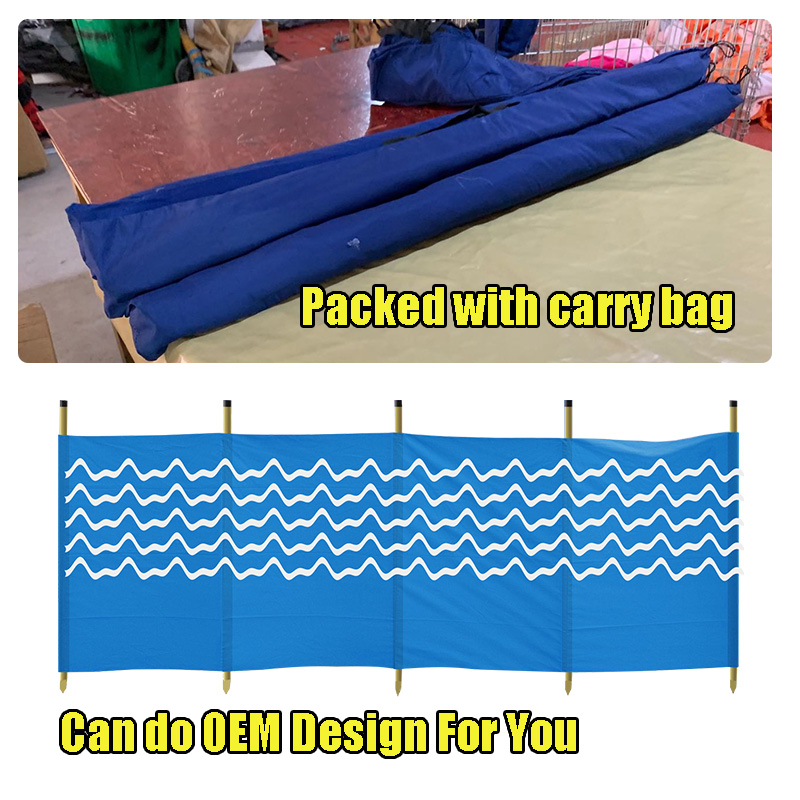 Soild color polyester windbreak with carry bag beach windscreen 4 5 6 8 10 Pole