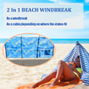New Leaf Printed Beach Windbreaks Privacy Screen with Mallet and Bag