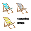Wholesale Customized Design Printing Folding Deck Chair Wooden Frame 