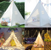  2021 Flourish easy folding new design four wooden poles Indian kids teepee tent with protable carry bag use for indoor outdoor