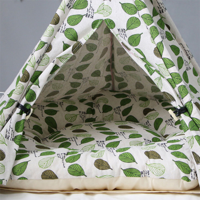 Green leaf pattern Pet Teepee