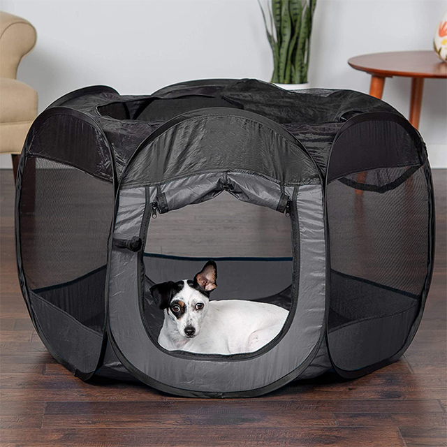 Gray Color Mesh Open Pet Playpen Use For Indoor Outdoor,Pen Tent House Playground for Dogs and Cats