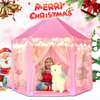 Pink Large Princess Castle Play Tent Playhouse with Star Lights Toys for Girls Kids Children Indoor Games 