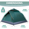 Green Portable Waterproof,Windproof,Family Instant Pop Up Camping Tent ,3-4 Person Camping, Hiking