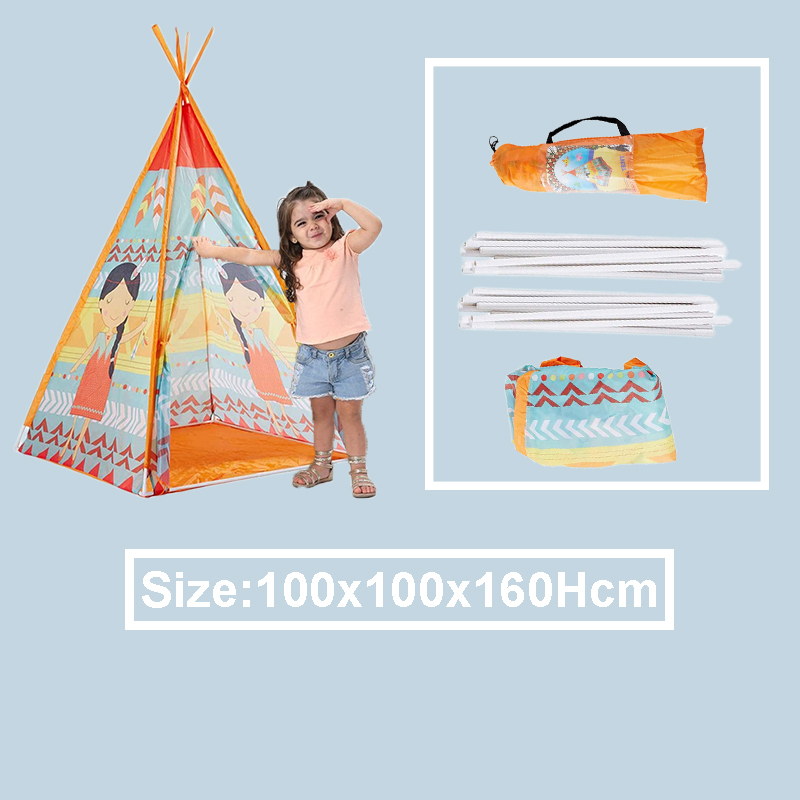 Cute gir kids teepee tent Indian style playhouse for girls boys Indoor Outdoor Games Camping tent