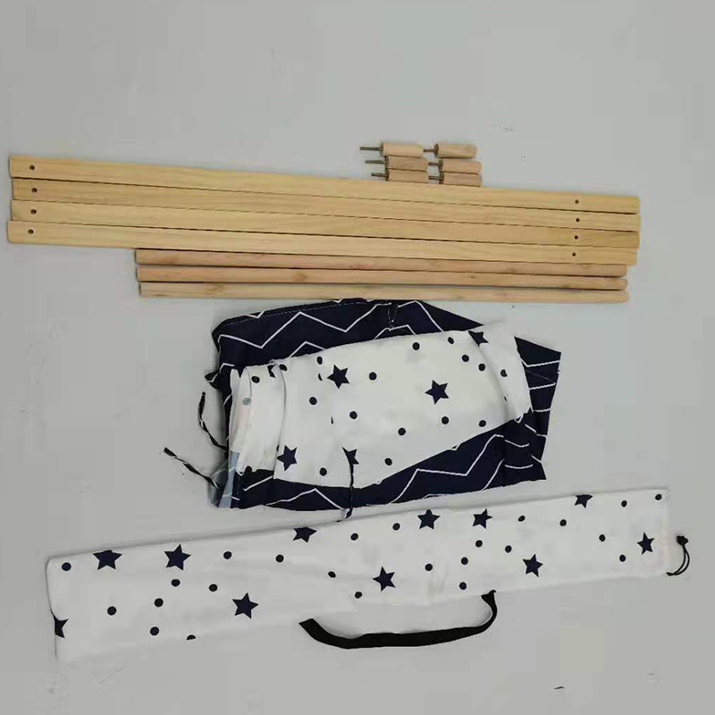 New design toy tent blue star print wooden poles indian kids teepee tent 