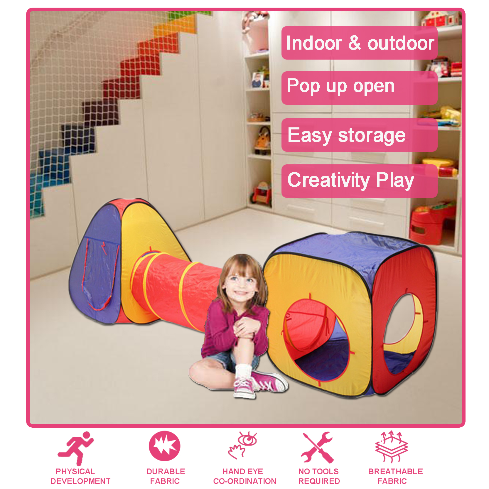 3 pcs kids play tent