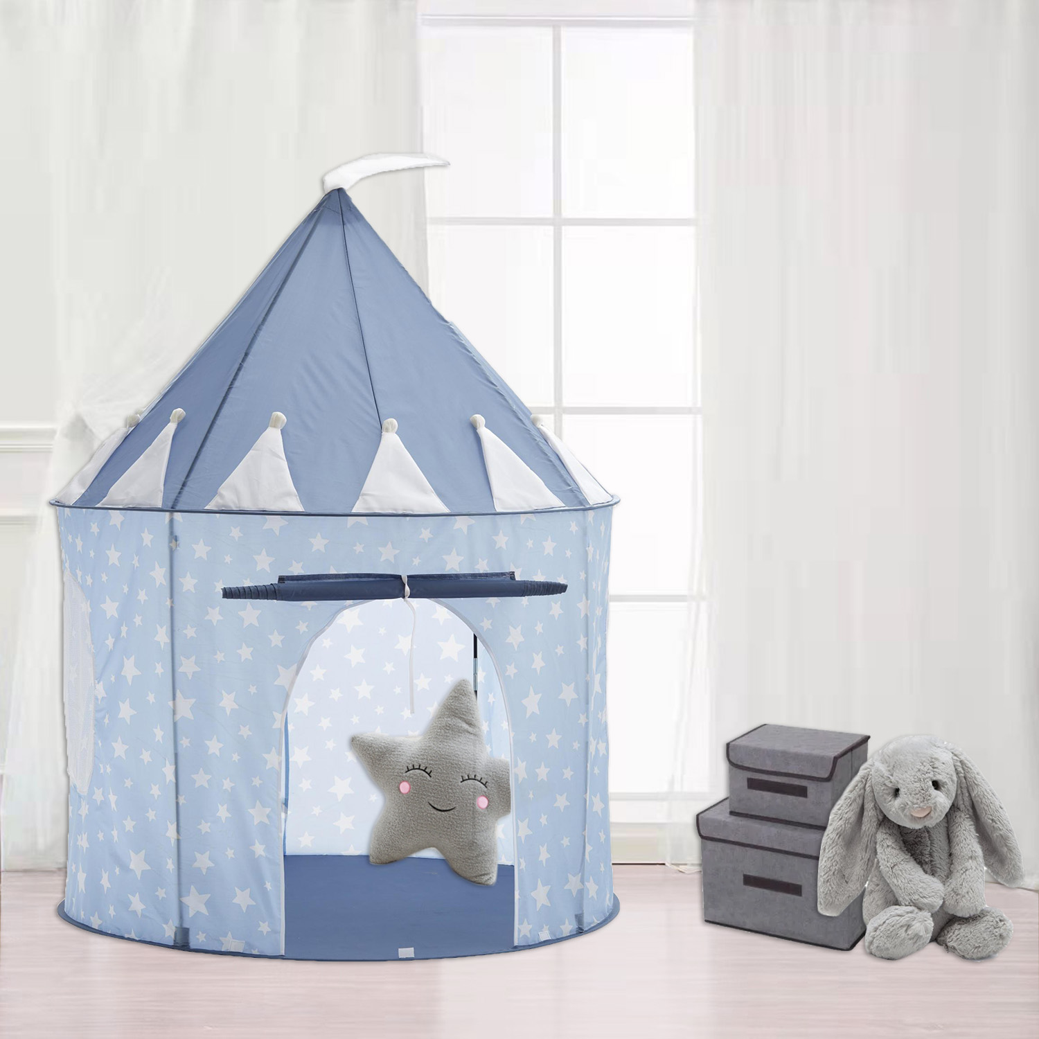 Kids Castle Play Tent With Star Pattern Sweet House Play Tent For Girls Boys Toddlers Use Indoor Outdoor