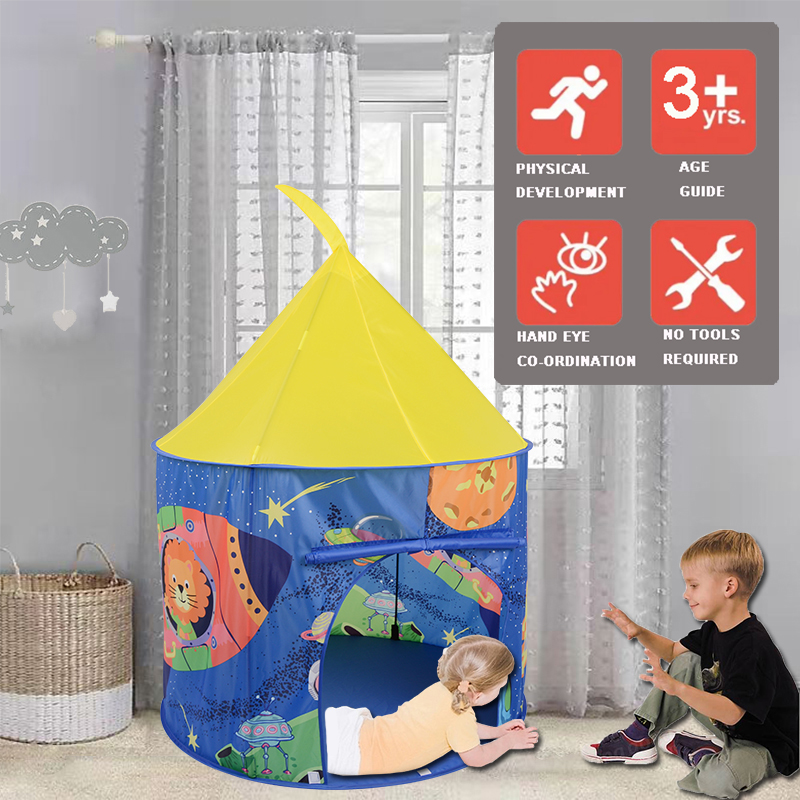 Spaceship Kids Castle Tent With Portable Carry Bag Use Home Yard Easy Assemble