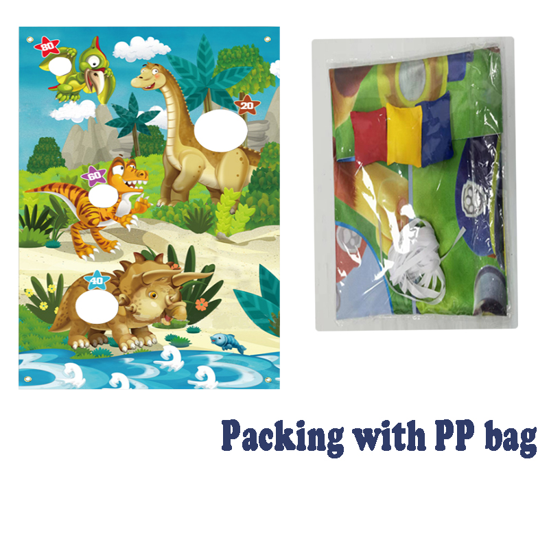 Dinosaur Bean Bag Toss Games with 3 Bean Bags for Kids Party Decor Funny Props