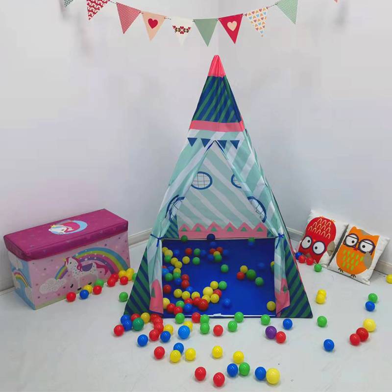 Blue House Design Kids Teepee Play Tent With Portable Bag