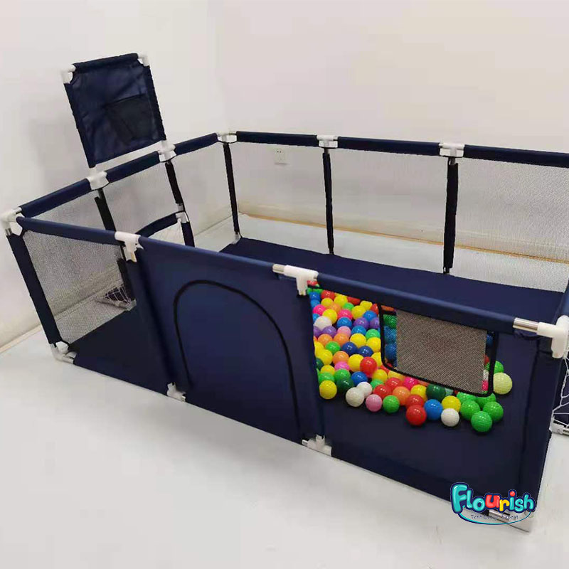 Large Kid Baby Playpen Playard With Basketball Hoop,Folding Breathable Mesh Infant Children Play Game Fence for Indoors Outdoors Home