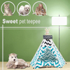 Black Green Wave Line Pet Tipi Teepee Tent Durable Foldable Play House For Dog Cat Bed Kennel House Kitten 
