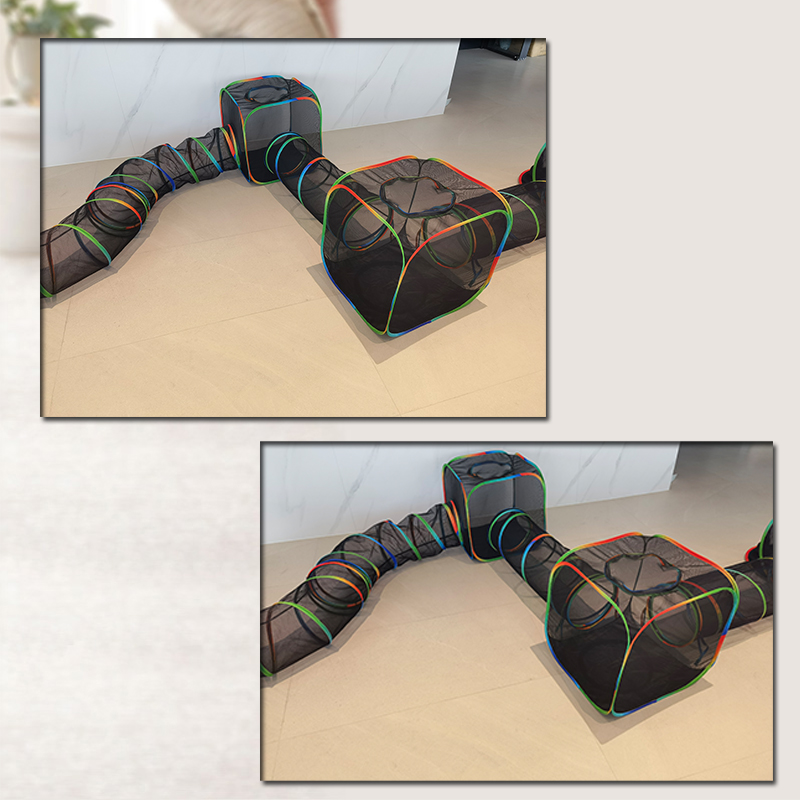 Set of 7 Outdoor Rainbow Cat Enclosures Pet Playground Kitty Small Animals Rabbit Guinea Pig Playpen Square Olive Tent with Play Tunnel