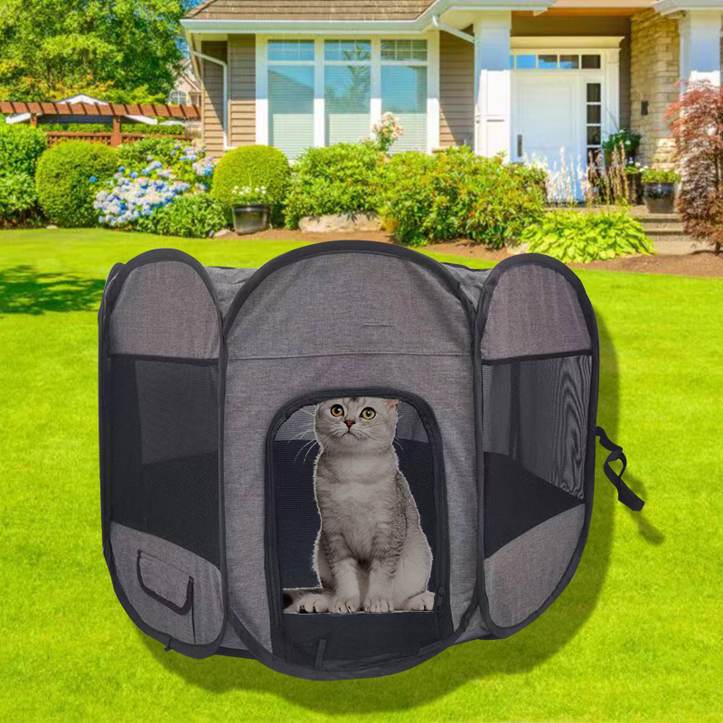 Gray Extra Large Pet House for Dogs and Cats Indoor Outdoor Pop Up Playpen and Exercise Pen Dog Tent Puppy Playground