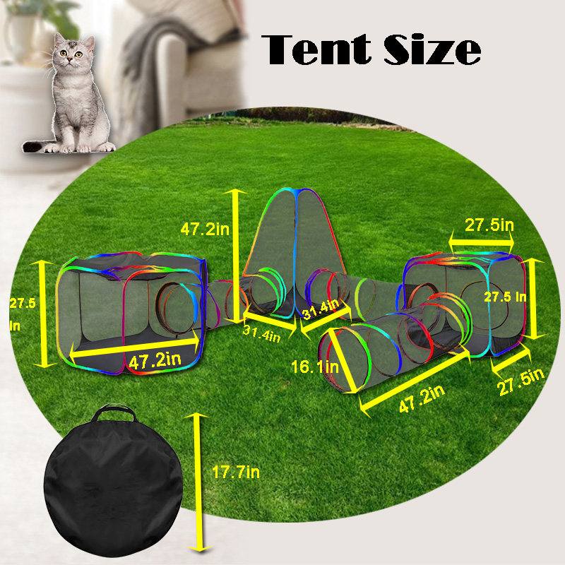 6 Pcs Outdoor Cat Enclosure Pop Up Open Pet Playpen for Small Animal Rabbit Ferrets Guinea Pig