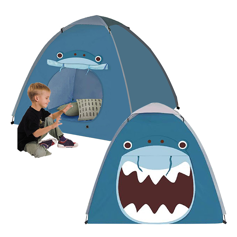 Blue Shark fish design kids play tent, fortable and easy assemble dome tent, Play House Toy