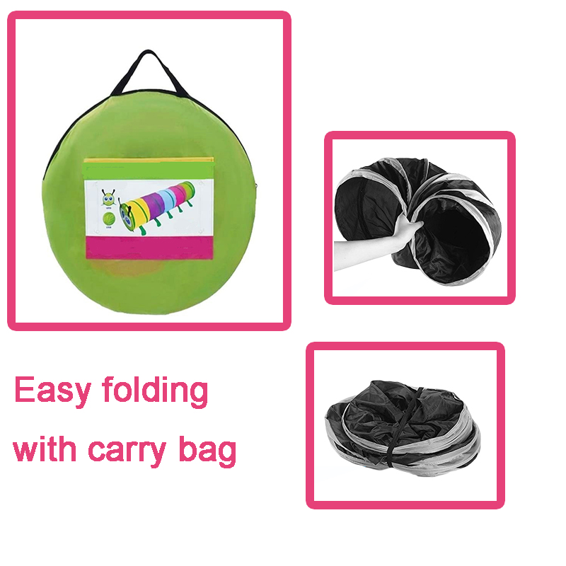 Multicolor Worm Pop Up Foldable Crawl Through Play Tunnel Toy Crawling Tunnel Play Tent