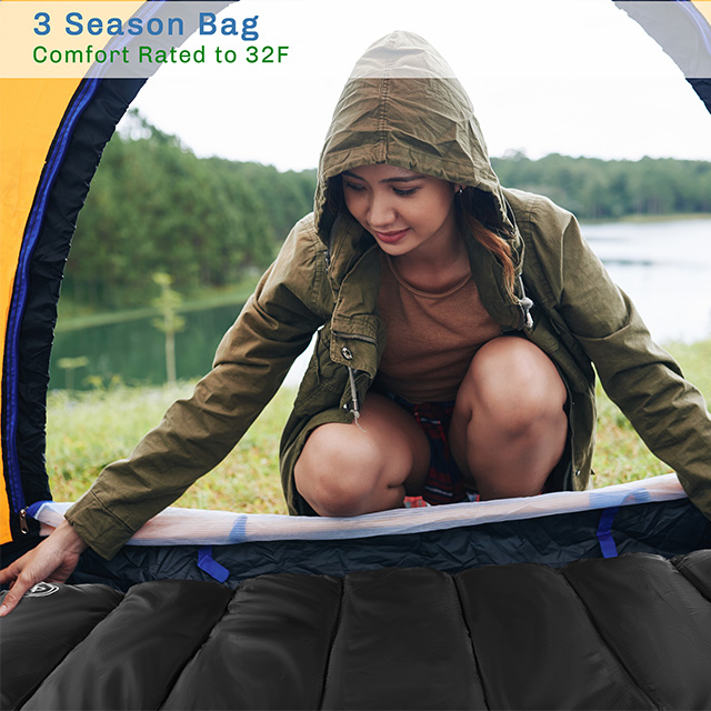 Black,3 Season with Hood ,Waterproof Flame Retardant Promotion Portable Camping Hiking Sleeping Bag