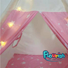 Cheaper New design pink with white star wooden poles indian kid's teepee tent