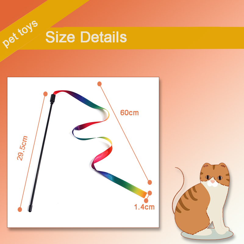 Interactive Cat Rainbow Wand Toys Interactive Cat Teaser Wand String
