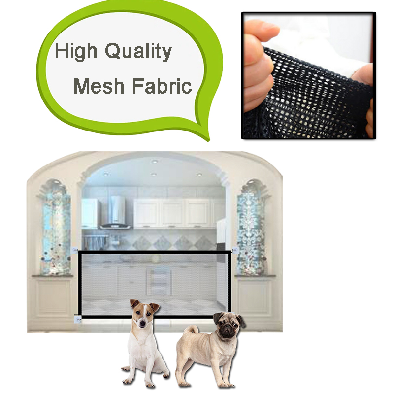 Pet Barrier Fences Portable Folding Breathable Mesh Dog Gate Pet Separation Guard Isolated Fence 