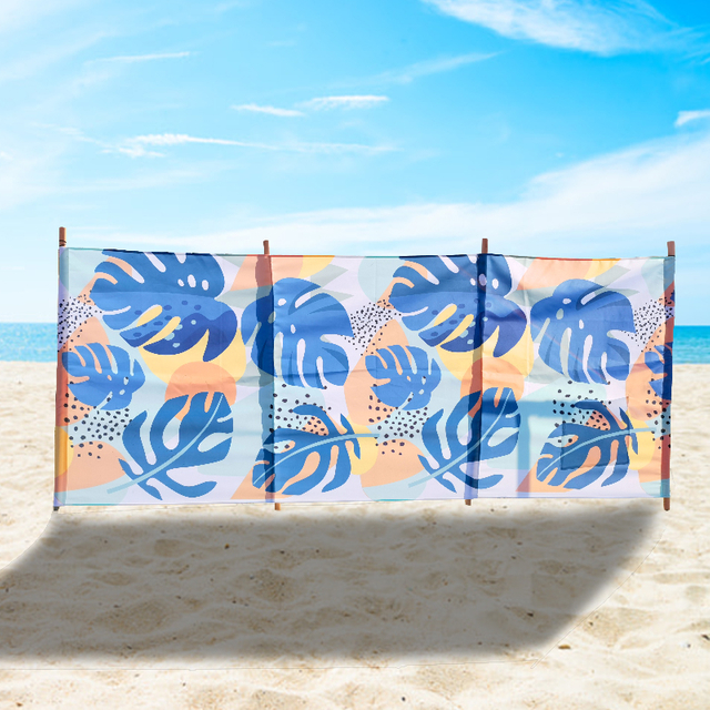 New Design Wholesale Custom Printed Windbreak Holiday Garden Camping Beach Sun Shade 