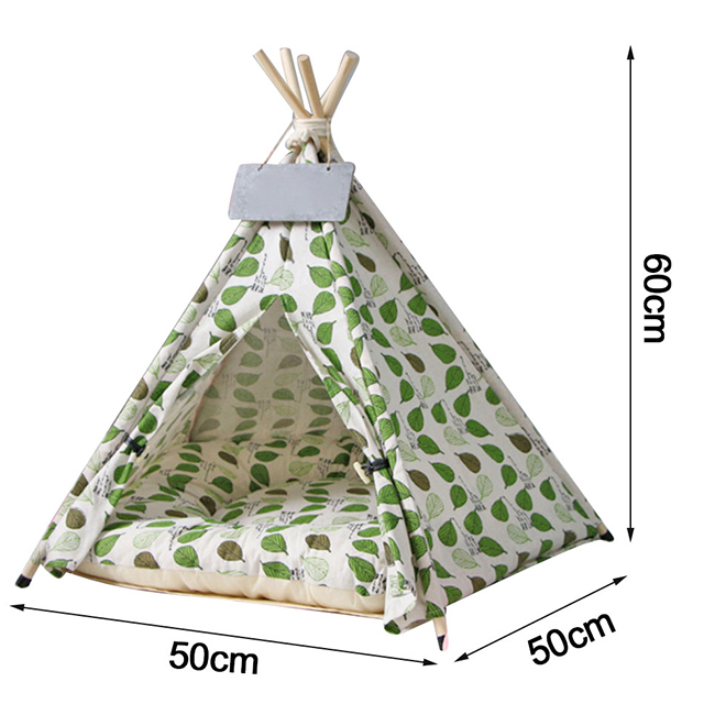 Green leaf pattern Pet Tent for Dogs Puppy, Easy Set Up Portable Play House For Cat Kitten