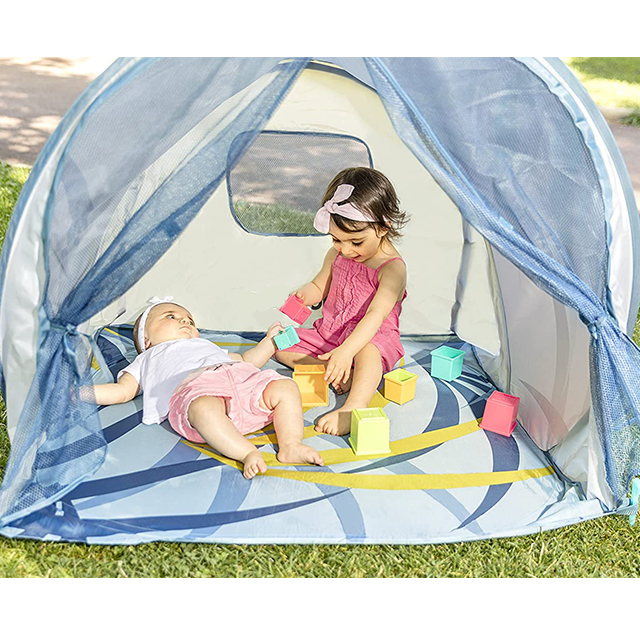 Anti-UV UPF 50 kids beach tent , Pop Up Sun Shelter for Toddlers and Children, Easily Folds Into a Carrying Bag 