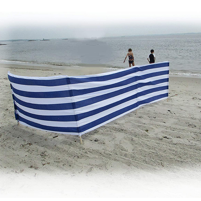 Navy Theme Wood Poles Windbreak Beach Wind Screen Privacy Windblocker