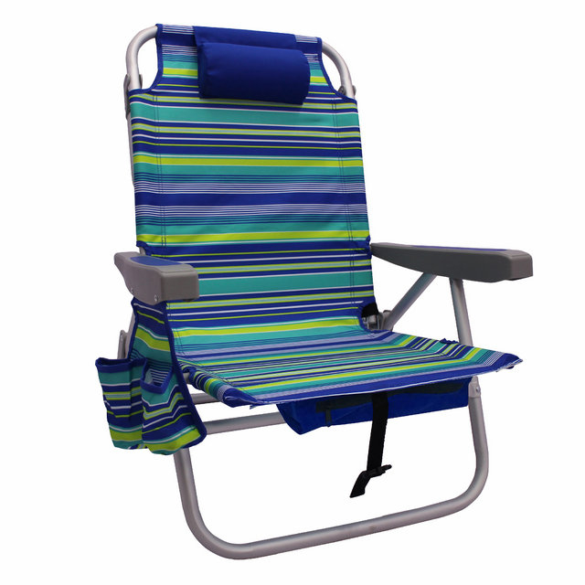 Top Selling High Quantity Multi-color Adjustable 5 Position Reclining Portable Backpack Aluminum Lightweight Beach Chair