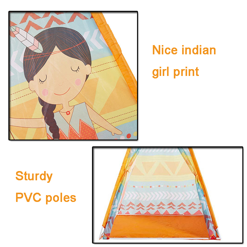 Cute gir kids teepee tent Indian style playhouse for girls boys Indoor Outdoor Games Camping tent