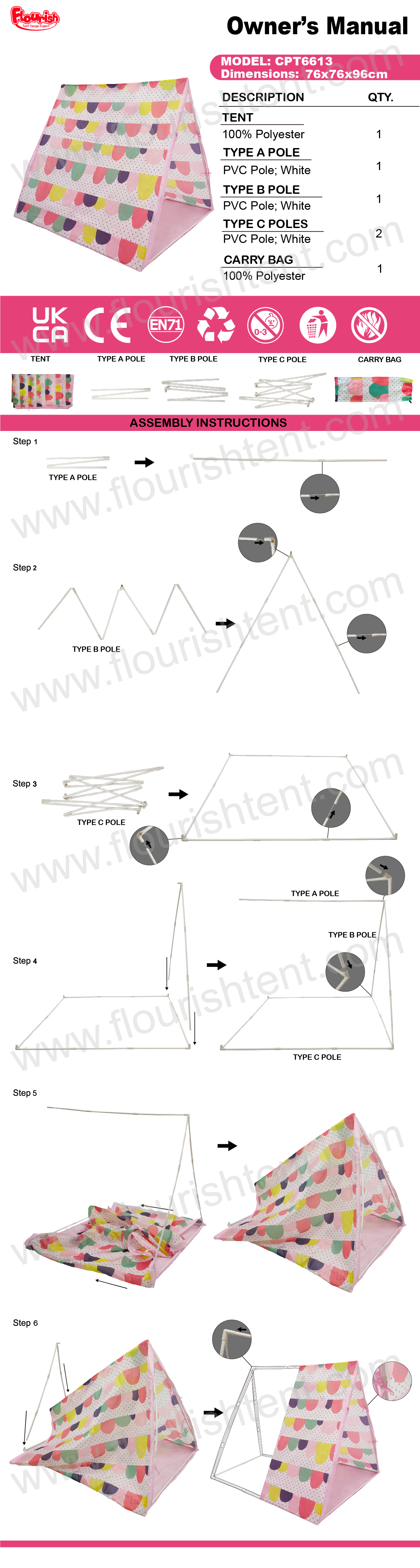 assemble kids play teepee