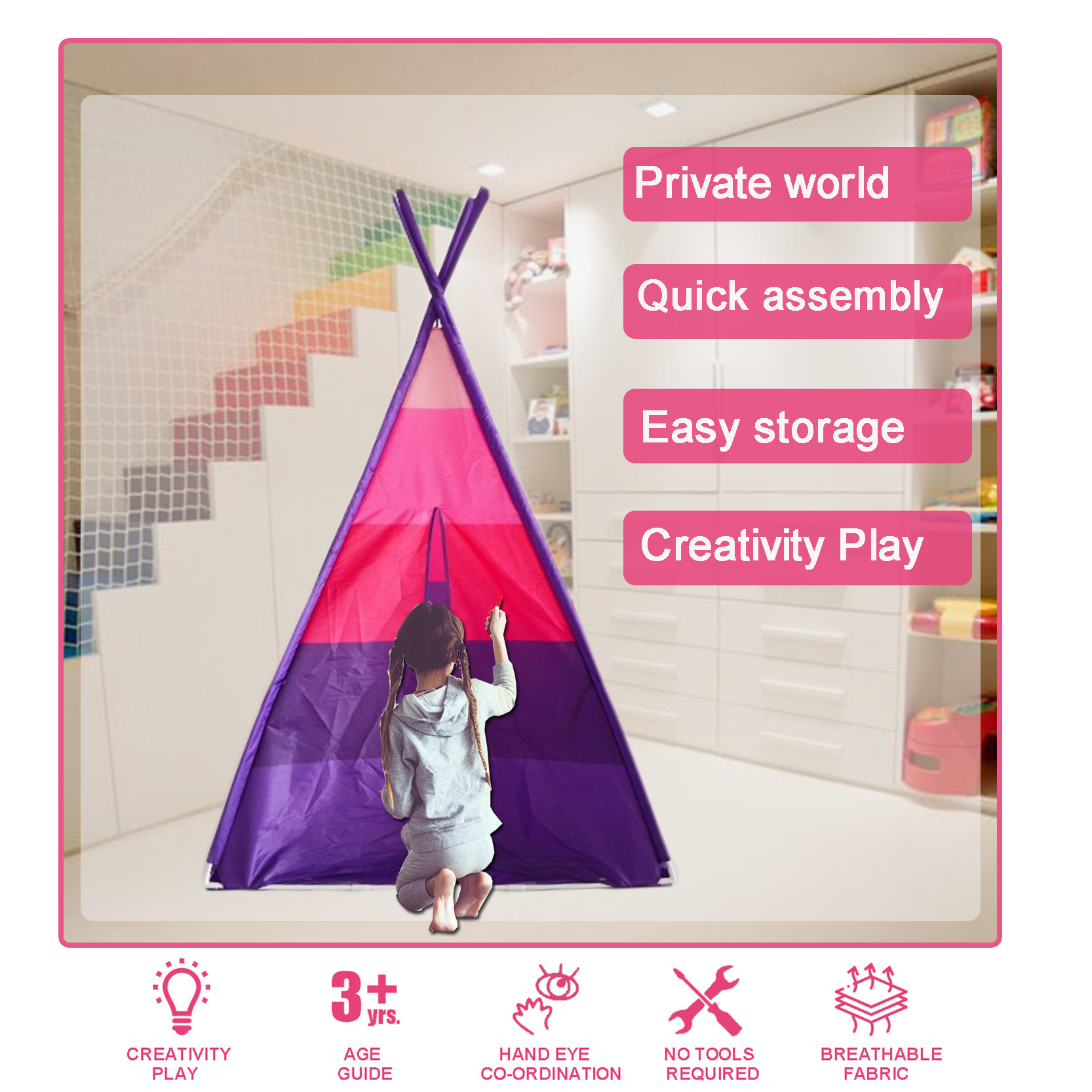 stripe teepee tent