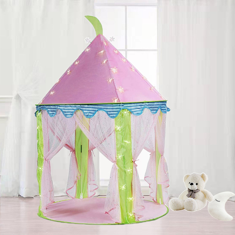 Kids lighted castle tent