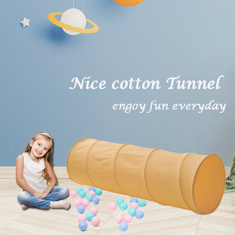 Yellow Cotton Kids Foldable Portable Crawling Tunnel play tent Toddler playpen for interactivity game great gift for baby girls boys