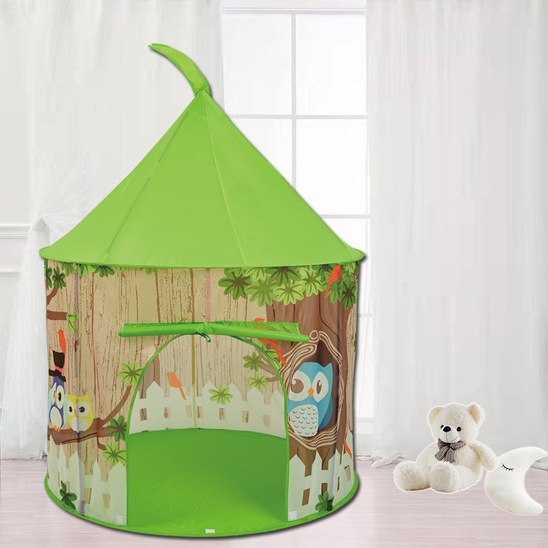 Owl Kids Castle Tent With Portable Carry Bag Use Home Yard Easy Assemble