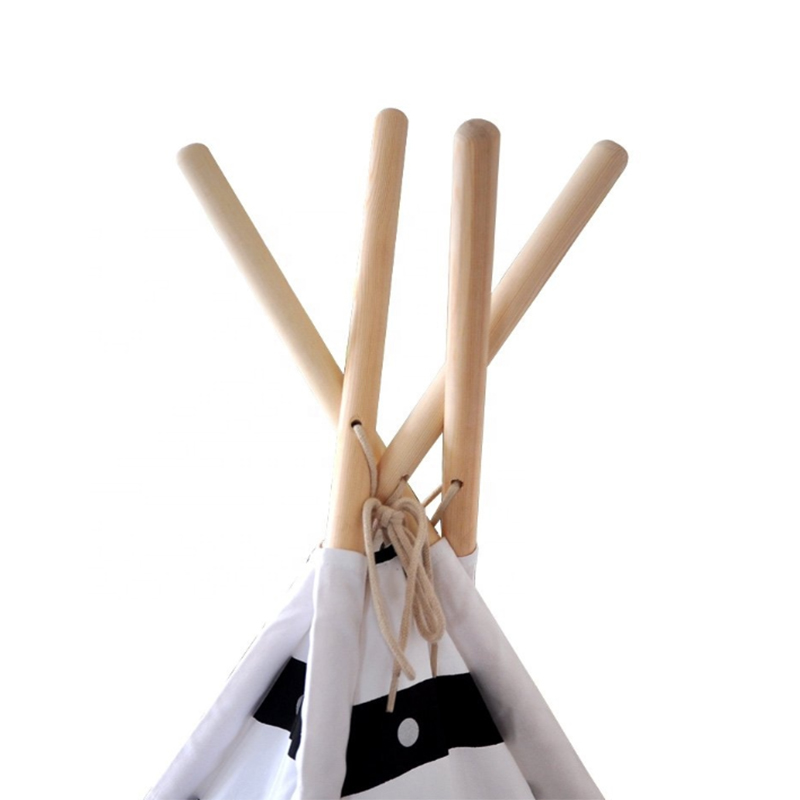 Linen Canvas Kids Teepee Tent Children Wigwam Indoor Outdoor Play House for Girls Boys Toddlers 