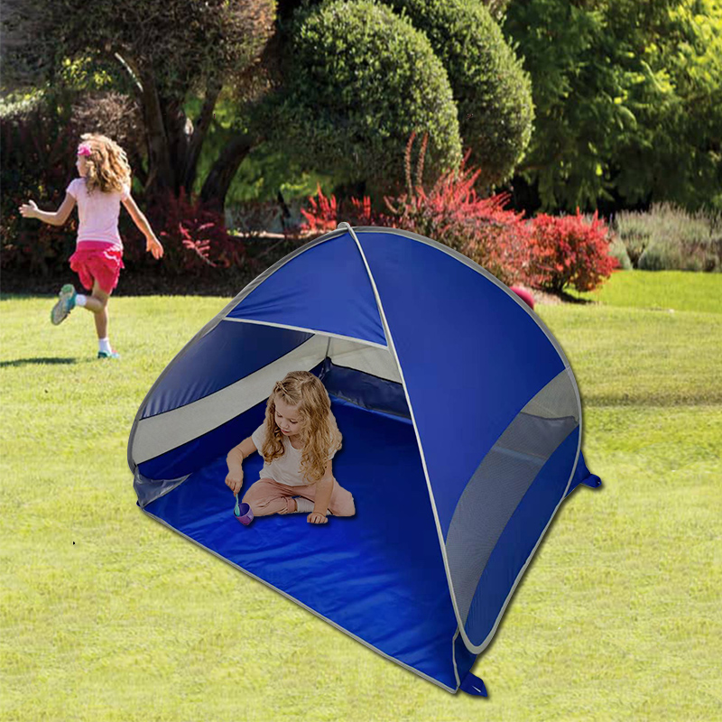 Blue Pop Up Beach Tent Sun Shelter Anti UV Protection