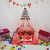 Pink Sweet House Design Kids Play Teepee House Tent With Portable Carry Bag