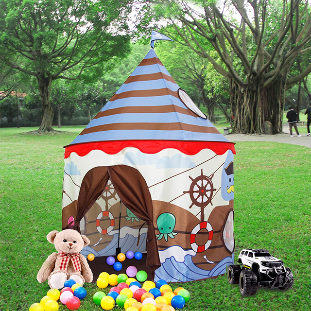Pirate Ship Theme Easy Folding Pop Up Kids Castle Play Tent Use For Indoor and Outdoor