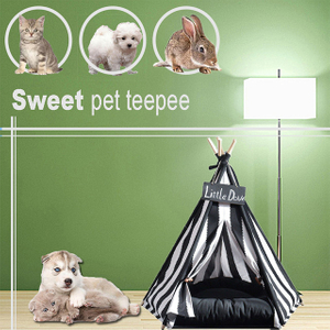 Toper Selling Black Striped India Teepee ,Dog Cat Play House Portable Washable Bed Puppy Kitten Kennel Tents