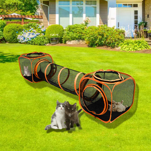 3 in 1 Pop Up Outdoor Pet Enclosures With Tunnel For Kitten Puppy Guinea Pig Rabbits Hamster Chinchillas