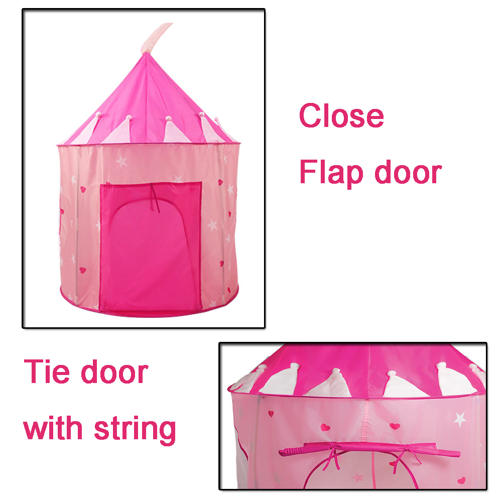 CPT7136-2 Pink Princess with star Pop Up Portable Glow in The Dark high quality factory price top selling castle play tent