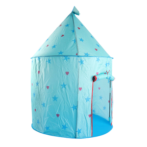 Blue Kids Castle Play Tent Fiberglass Poles With Carry Bag