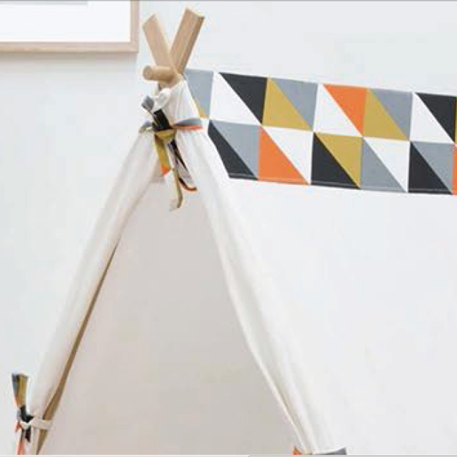 Portable Foldable Easy Assembling White CottonTeepee Tent House Playhouse For Girl, Boys